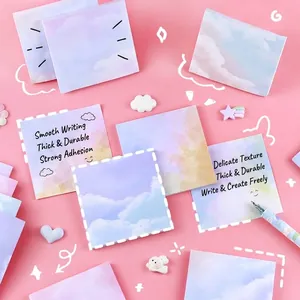Ins Style Colorful Starry Sky Sticky Notes Cloud Gradient Pattern Memo Pad Self-Adhesive Stationery For School Office Supply