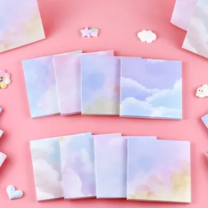 Colorful sky and cloud pattern sticky notes set with dreamy pastel gradient aesthetic designs.