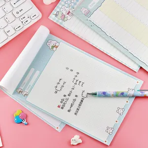 Cute cartoon rabbit themed grid notepad with title and date sections for student use