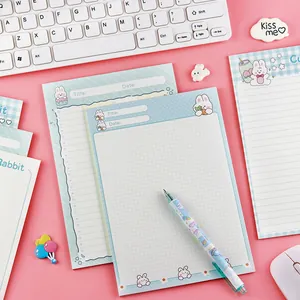 Adorable cartoon rabbit theme stationery set with grid and lined notepads for school