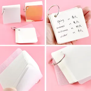 Portable blank flashcard notebook with binder ring and shimmer cover for studying