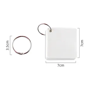 Portable blank square word cards with loose-leaf ring, size 7x7cm