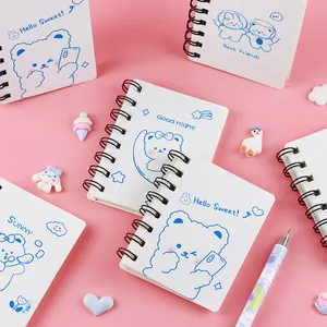 Cuaderno de espiral con osito de dibujos animados bloc de notas para los escolares