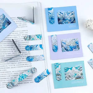 Creative Chinese Style Magnetic Bookmarks Oil Painting Architecture Landscape Double Sided Page Clips Stationery School Office Reading Accessories