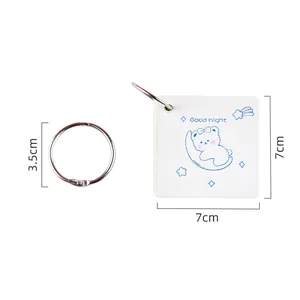 Cute portable cartoon bear ring binder notebook with 7x7cm size for students and notes
