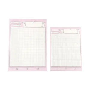 Creative pink cartoon bear grid memo pads available in B5 and small sizes for students