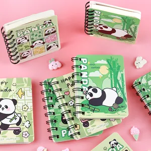 Set de cuadernos de espiral de panda, diario de bolsillo portátil para niños