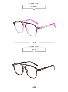Retro-Fliegerbrille mit Doppelsteg, erhältlich in lila Farbverlauf und Schildpatt-Optik.