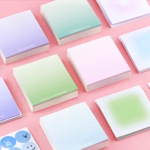 Aesthetic gradient color sticky notes non-adhesive memo pads for students stationary