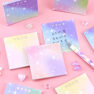 Bloc-notes adhésifs dégradés pastel avec motifs étoilés et citations inspirantes