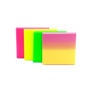 Notes adhésives néon imperméables en quatre couleurs vives pour l'organisation du bureau