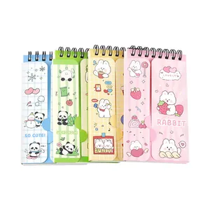 Portable cartoon pocket word book with flip cover for English vocabulary learning