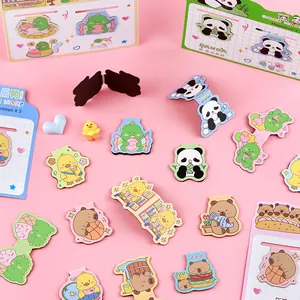 Cute cartoon Capybara and duck magnetic bookmarks for student reading and reward gifts