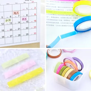Lot de rubans washi mémo imperméables colorés pour le journalage et les index étudiants