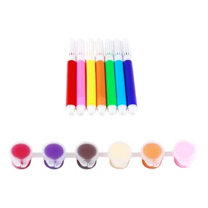 Mini washable watercolor pens and 6-color 3ml acrylic paint set for children's art