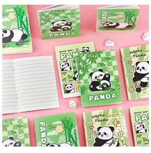 Cartoon panda mini notebooks with various cover designs and lined interior pages
