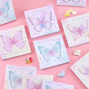 Pastellfarbene Schmetterlings-Haftnotizen für Journaling und dekorative Schulmaterialien