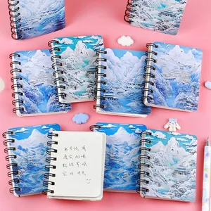 Cuaderno de espiral estilo nacional con portada de paisajes de montañas