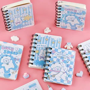 Cute cartoon coil notebook with sheep and rabbit patterns for school and notes