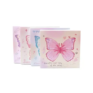 Set mit pastellfarbenen Schmetterlings-Haftnotizen für Scrapbooking und Planung im Korea-Stil