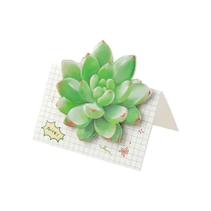 Creative green succulent-shaped self-adhesive sticky notes for students and office use