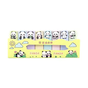 Lot de marque-pages adhésifs mignons avec 8 motifs de pandas pour fournitures scolaires