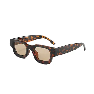 Gafas de sol retro cuadradas de carey para estilo callejero y protección UV exterior