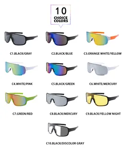 Collezione di 10 occhiali da sole sportivi a montatura grande per ciclismo e attività outdoor