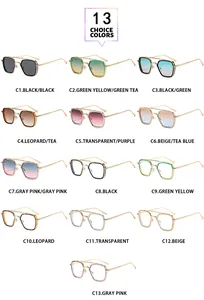 Sélection de 13 déclinaisons de couleurs pour lunettes de soleil carrées à double pont