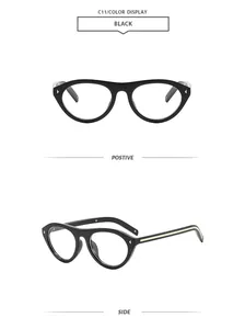 Vue détaillée des lunettes de soleil vintage œil de chat montrant face et profil