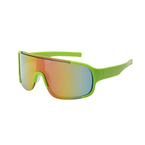 Occhiali da Sole a Mascherina Oversize per Uomo Donna Moda Lenti a Pezzo Unico Occhiali da Ciclismo Sport all'Aria Aperta Antivento UV Protezione