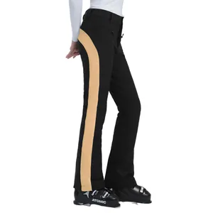 Pantaloni da sci slim fit da donna con design color block antivento e impermeabile