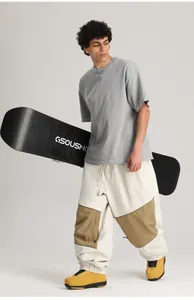 Professionelle wasserdichte Cargo-Skihose im Color-Block-Design für den Wintersport im Freien