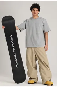 Pantalones de esquí cargo impermeables de pierna ancha para hombre y mujer en modelo