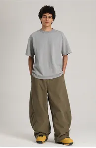 Pantalones de esquí cargo para hombre en verde oliva, impermeables y cortavientos
