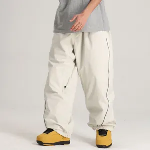 Pantalones de Esquí al Aire Libre de Invierno Unisex Resistentes al Viento Impermeables Pantalones de Snowboard Estilo Americano Cordón Cargo