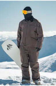 Tuta da sci da uomo impermeabile stile workwear americano vintage per il snowboard