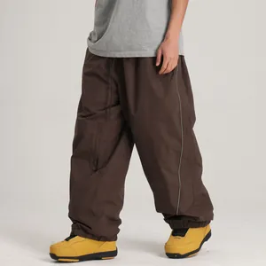 Pantalones cargo de esquí profesionales impermeables y cortavientos marrón para invierno