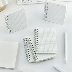 Portable mini spiral notebooks featuring frosted PP covers and grid or lined inner pages