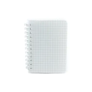 Mini portable spiral notebook with frosted PP transparent cover and grid inner pages