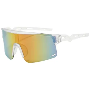 Occhiali da sole sportivi semi-rimless con lenti a specchio per ciclismo all'aperto