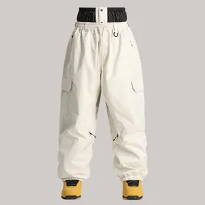 Pantalon de ski cargo imperméable avec double taille et zips respirants