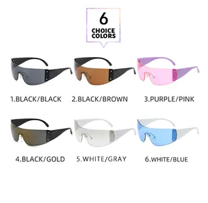 Lunettes de soleil de sport sans monture style Y2K en 6 coloris tendance.