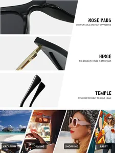Gros plans détaillés des charnières de lunettes, des plaquettes et des scènes de vie.