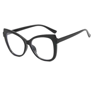 Modische schwarze Cat-Eye-Brille mit Blaulichtfilter-Rahmen für modernen Alltags-Look