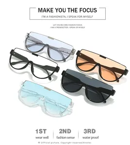 Collection of oversized semi-rimless sunglasses in multiple colors for modern fashion style