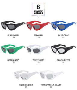 Collection of 8 stylish Y2K bubble sunglasses in various vibrant colors