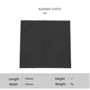 Vierkante grijze microvezel reinigingsdoek voor brillen maten 155mm x 155mm