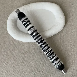 Detailed macro view of a silver lace-patterned hollow-out metal rings collection set