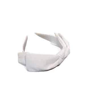 Elegante cerchietto bianco a tesa larga con fiocco in stile coreano alla moda